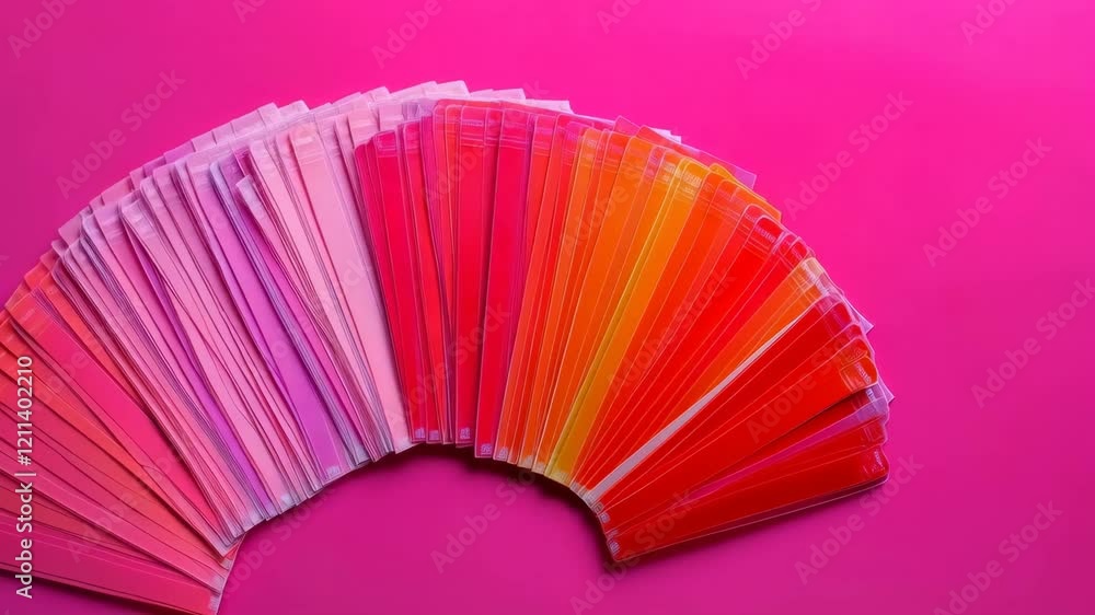 Poster vibrant gradient paper fan progression with colorful background transition