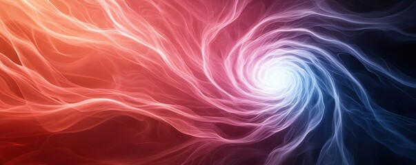 Obraz premium A swirling vortex of vibrant red and blue hues, blending seamlessly into a luminous white center, creating a captivating visual energy.