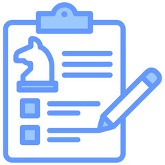 Strategy Evaluation Blue Icon