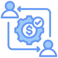 Cost Management Blue Icon
