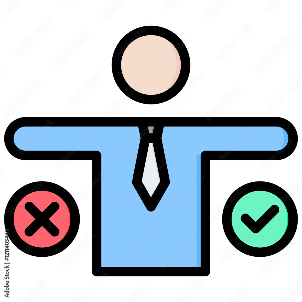 Poster decision making outline color icon