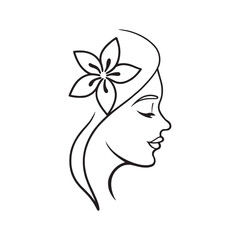 women face drawing art vector design. one line minimalistic women face line art design.