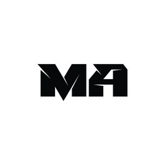 Obraz premium MA monogram logo design letter text name symbol monochrome logotype alphabet character simple logo