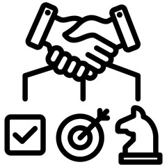 Strategic Partnership Outline Icon