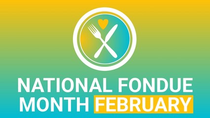 National Fondue Month february web banner design illustration 