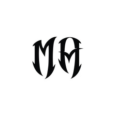 MA monogram logo design letter text name symbol monochrome logotype alphabet character simple logo