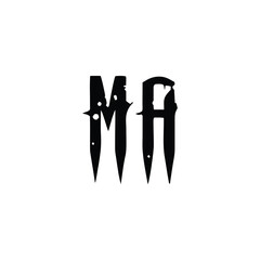 MA monogram logo design letter text name symbol monochrome logotype alphabet character simple logo