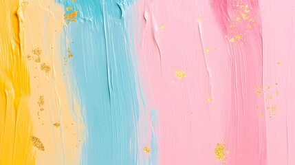 A vibrant mix of pastel colors and shimmering gold that captures the spirit of creativity and artistic expression in this textured background.