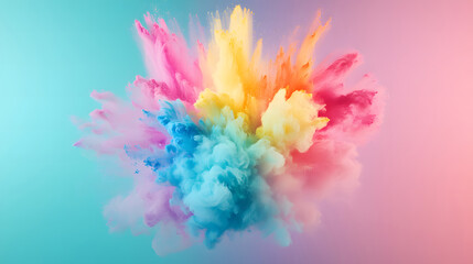 Fototapeta premium A vibrant explosion of colors and textures that captivates the viewer and evokes a sense of joy and wonder in this abstract artwork piece.