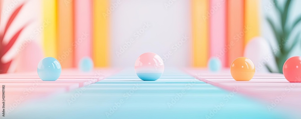 Poster virtual education idea. colorful pastel eggs arranged on a vibrant surface creating a playful aesthe