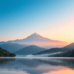 sunset over the lake