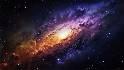 Fototapeta premium Cosmic Nebula Glowing Gas and Dust. Space Exploration Background Image