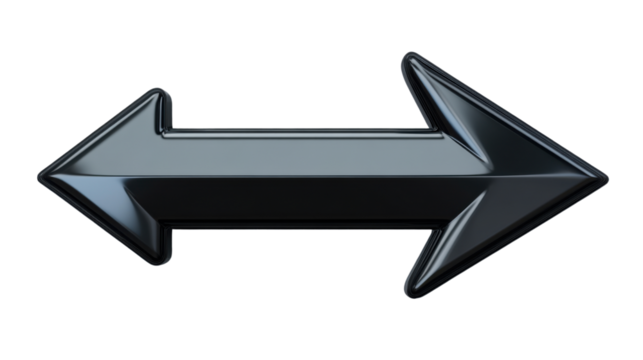 Two headed arrow isolated on white background 