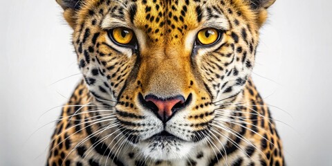 Obraz premium A Majestic Close-Up Portrait of a Wildcat's Intense Gaze, Featuring Its Striking Rosette Patterned Fur and Vibrant Eyes