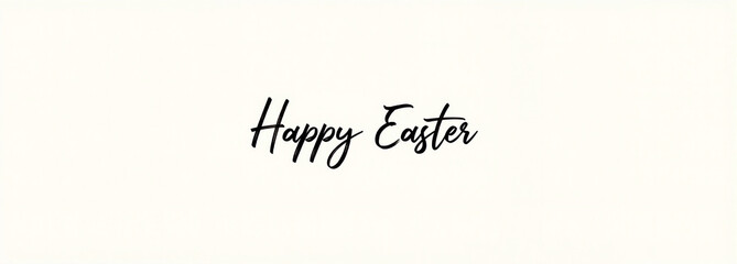 Happy Easter text on soft cream background