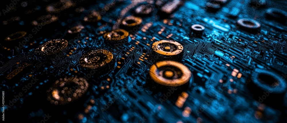 Poster abstract circuit board technology ai digital data innovation