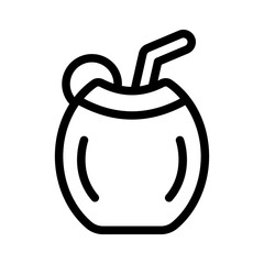 coconut drink outline style