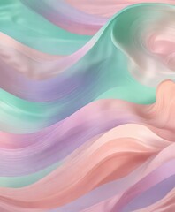Colorful wavy pattern with soft pastel hues and gentle undulations in shades of pink lavender peach turquoise emerald green , soft, pastel, wave