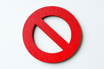 Red Prohibition Sign Against a White Background