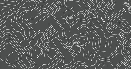 Vector circuit board illustration. Abstract technology. Microchip background.