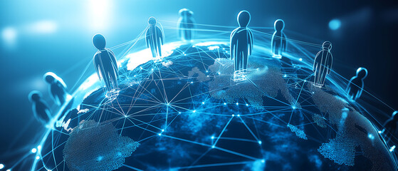 a global network structure concept illustration. Generative ai