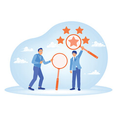 Analyze the concept of employee performance with star scores.