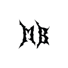 MB monogram logo design letter text name symbol monochrome logotype alphabet character simple logo