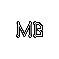 MB monogram logo design letter text name symbol monochrome logotype alphabet character simple logo