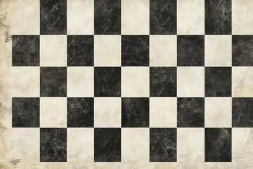 Vintage Black and White Checkerboard Pattern with Distressed Texture Ideal for Backgrounds, Graphic Designs, and Artistic Projects in Retro Style