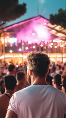 Man at Night Concert  Crowd  Music Festival  Outdoor Event