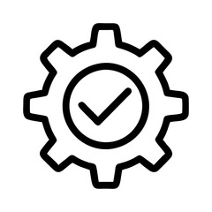 checkmark with a gear icon design