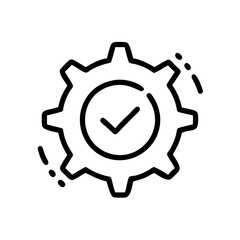 checkmark with a gear icon design