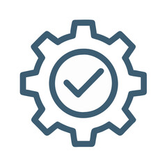 checkmark with a gear icon design