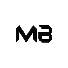 MB monogram logo design letter text name symbol monochrome logotype alphabet character simple logo