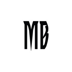MB monogram logo design letter text name symbol monochrome logotype alphabet character simple logo