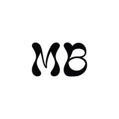 MB monogram logo design letter text name symbol monochrome logotype alphabet character simple logo