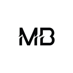 Obraz premium MB monogram logo design letter text name symbol monochrome logotype alphabet character simple logo