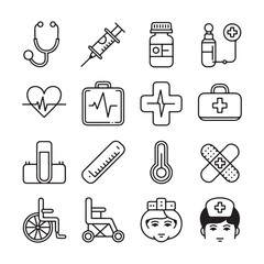 medical and healthcare icons. medical line icons.