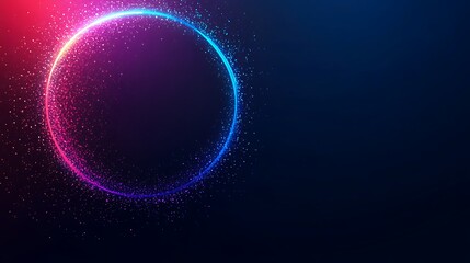 Obraz premium Glowing Circular Light Trails with Colorful Particles