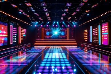 Vibrant LED Dance Floor Stage with Colorful Panels