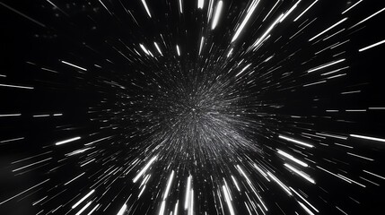 Obraz premium Abstract Light Streaks Radiating Outwards In Darkness