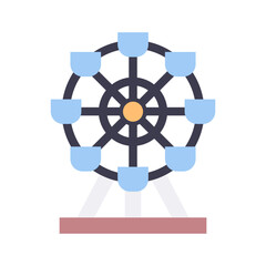 Obraz premium Ferris wheel flat style