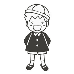 笑顔の制服を着た男の子のイラスト