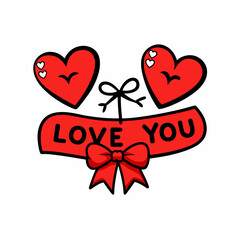 valentine heart with ribbon