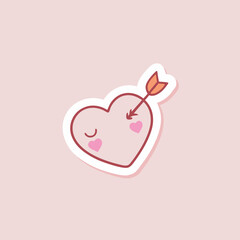 pink heart with ribbon