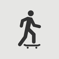 Vector Simple Isolated Skateboarding Icon