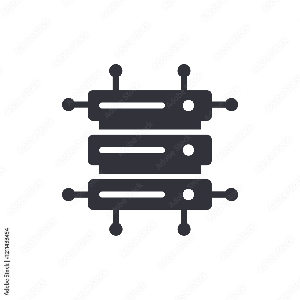 Poster ai database solid icons, minimalist vector illustration ,simple transparent graphic element .isolate