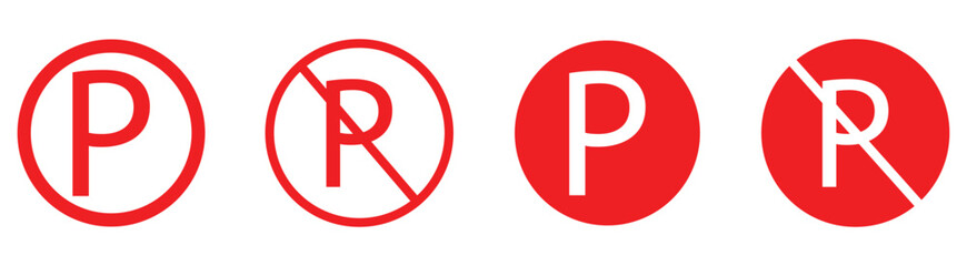 Red Car parking icon set. Vector illustration. ©  Maxstocker01