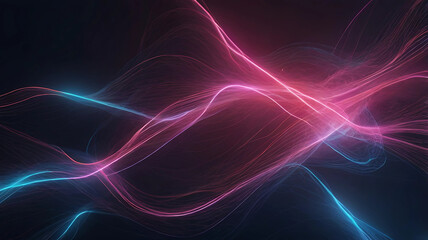 Data Transfer and Digital Technology Concept - Neon Pink and Blue Abstract Background