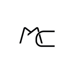 MC monogram logo design letter text name symbol monochrome logotype alphabet character simple logo